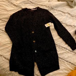 Ohmg Black/Silver button up cardigan, size M